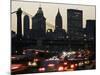 Traffic Moves South Towards Lower Manhattan During Rush Hour-null-Mounted Photographic Print