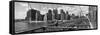 Traffic on a Bridge, Brooklyn Bridge, Manhattan, New York City, New York State, USA-null-Framed Stretched Canvas