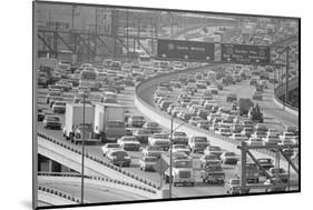 Traffic on A Busy La Freeway.-null-Mounted Photographic Print