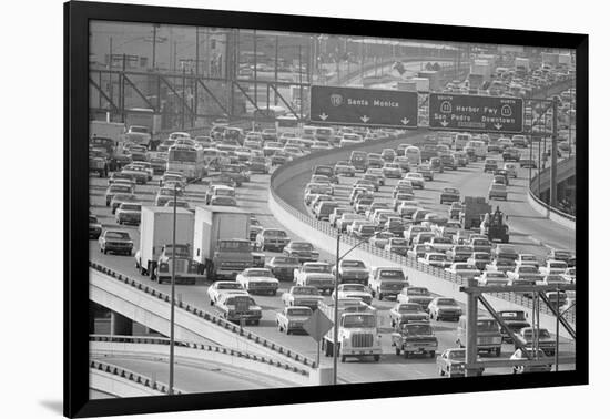 Traffic on A Busy La Freeway.-null-Framed Photographic Print