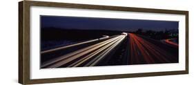 Traffic on a Road at Evening, Autobahn 5, Hessen, Frankfurt, Germany-null-Framed Photographic Print
