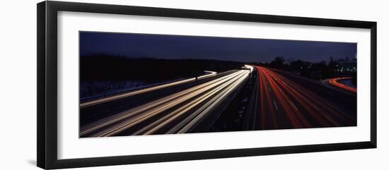 Traffic on a Road at Evening, Autobahn 5, Hessen, Frankfurt, Germany-null-Framed Photographic Print