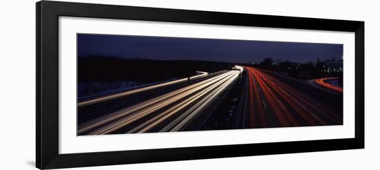 Traffic on a Road at Evening, Autobahn 5, Hessen, Frankfurt, Germany-null-Framed Photographic Print