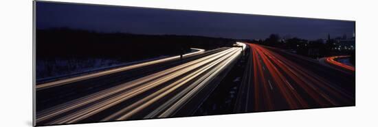 Traffic on a Road at Evening, Autobahn 5, Hessen, Frankfurt, Germany-null-Mounted Photographic Print