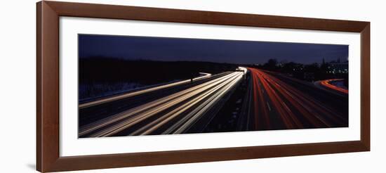 Traffic on a Road at Evening, Autobahn 5, Hessen, Frankfurt, Germany-null-Framed Photographic Print