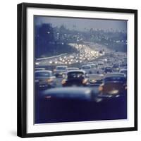 Traffic on Freeway in Los Angeles, California, 1959-Ralph Crane-Framed Photographic Print