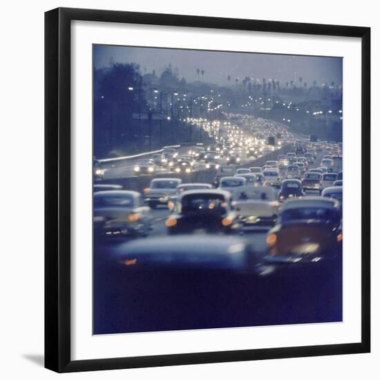 Traffic on Freeway in Los Angeles, California, 1959-Ralph Crane-Framed Photographic Print