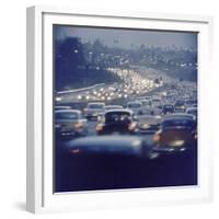 Traffic on Freeway in Los Angeles, California, 1959-Ralph Crane-Framed Photographic Print