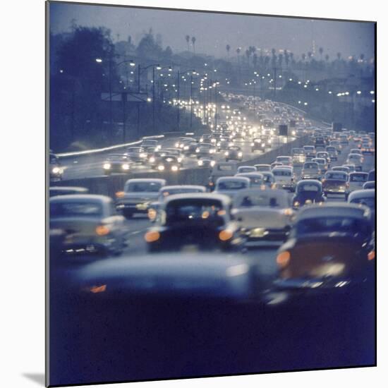 Traffic on Freeway in Los Angeles, California, 1959-Ralph Crane-Mounted Photographic Print