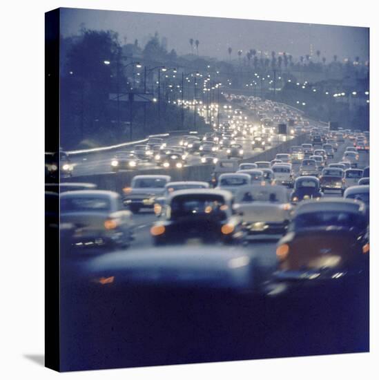 Traffic on Freeway in Los Angeles, California, 1959-Ralph Crane-Stretched Canvas