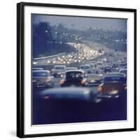 Traffic on Freeway in Los Angeles, California, 1959-Ralph Crane-Framed Photographic Print