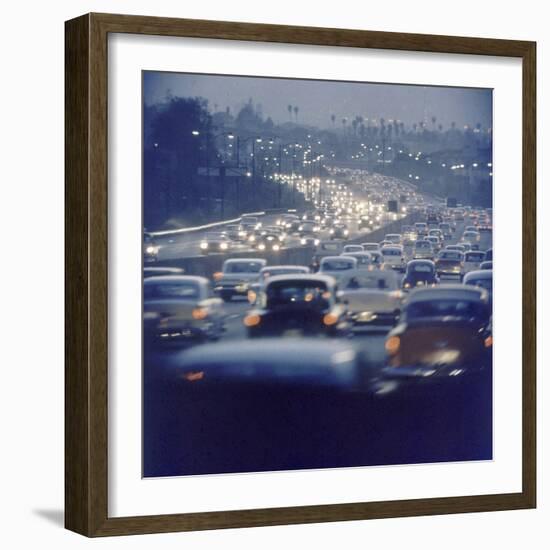 Traffic on Freeway in Los Angeles, California, 1959-Ralph Crane-Framed Photographic Print
