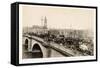 Traffic on London Bridge-Philip de Bay-Framed Stretched Canvas