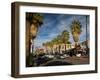 Traffic on Road with Palm Trees at the Roadside, South Palm Canyon Drive, Palm Springs-null-Framed Photographic Print