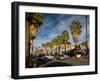 Traffic on Road with Palm Trees at the Roadside, South Palm Canyon Drive, Palm Springs-null-Framed Photographic Print