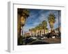 Traffic on Road with Palm Trees at the Roadside, South Palm Canyon Drive, Palm Springs-null-Framed Photographic Print