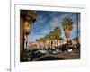 Traffic on Road with Palm Trees at the Roadside, South Palm Canyon Drive, Palm Springs-null-Framed Photographic Print