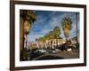 Traffic on Road with Palm Trees at the Roadside, South Palm Canyon Drive, Palm Springs-null-Framed Photographic Print