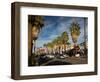 Traffic on Road with Palm Trees at the Roadside, South Palm Canyon Drive, Palm Springs-null-Framed Photographic Print