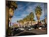 Traffic on Road with Palm Trees at the Roadside, South Palm Canyon Drive, Palm Springs-null-Mounted Photographic Print