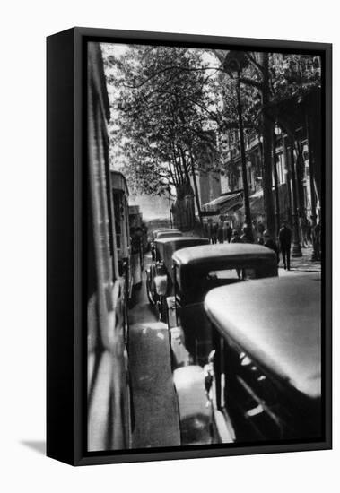 Traffic on the Grands Boulevards, Paris, 1931-Ernest Flammarion-Framed Stretched Canvas