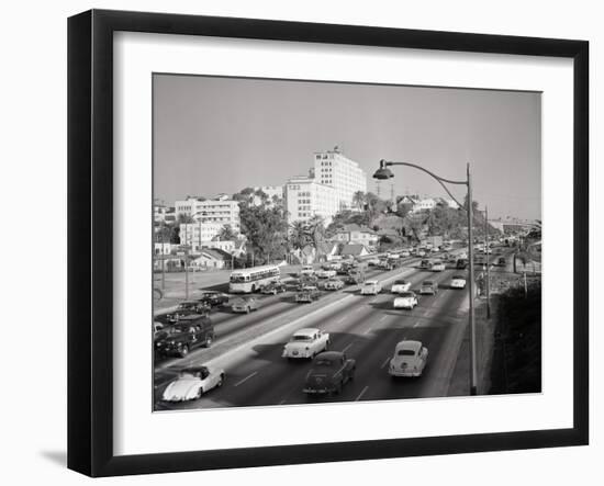 Traffic on the Hollywood Freeway-Philip Gendreau-Framed Photographic Print