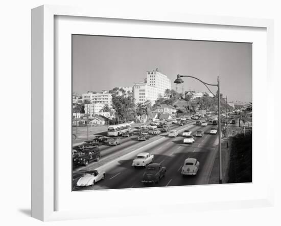 Traffic on the Hollywood Freeway-Philip Gendreau-Framed Photographic Print