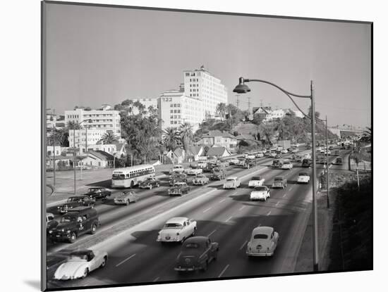 Traffic on the Hollywood Freeway-Philip Gendreau-Mounted Photographic Print
