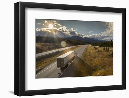 Traffic on Trans Canada Highway 1, Canadian Rockies, Banff National Park, UNESCO World Heritage Sit-Frank Fell-Framed Photographic Print