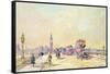 Traffic on Westminster Bridge-John Sutton-Framed Stretched Canvas