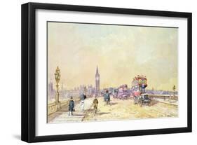 Traffic on Westminster Bridge-John Sutton-Framed Premium Giclee Print