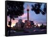 Traffic Passes by the Angel of Independence Monument in the Heart of Mexico City-John Moore-Framed Stretched Canvas