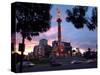 Traffic Passes by the Angel of Independence Monument in the Heart of Mexico City-John Moore-Stretched Canvas