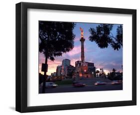 Traffic Passes by the Angel of Independence Monument in the Heart of Mexico City-John Moore-Framed Photographic Print