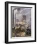 Traffic Passing the Smoking Chimneys of Horrockses Crewdson and Co-C.e. Turner-Framed Art Print