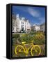 Traffic Roundabout with Painted Bicycles, Seaton, Devon Heritage Coast, Devon, England, UK, Europe-Neale Clarke-Framed Stretched Canvas