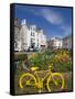 Traffic Roundabout with Painted Bicycles, Seaton, Devon Heritage Coast, Devon, England, UK, Europe-Neale Clarke-Framed Stretched Canvas