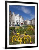 Traffic Roundabout with Painted Bicycles, Seaton, Devon Heritage Coast, Devon, England, UK, Europe-Neale Clarke-Framed Photographic Print