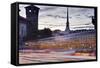 Traffic Rushes Through Piazza Castello, Turin, Piedmont, Italy, Europe-Julian Elliott-Framed Stretched Canvas