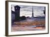 Traffic Rushes Through Piazza Castello, Turin, Piedmont, Italy, Europe-Julian Elliott-Framed Photographic Print