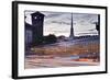 Traffic Rushes Through Piazza Castello, Turin, Piedmont, Italy, Europe-Julian Elliott-Framed Photographic Print