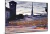 Traffic Rushes Through Piazza Castello, Turin, Piedmont, Italy, Europe-Julian Elliott-Mounted Photographic Print