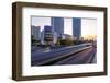 Traffic trail lights on major road near Beijing Zoo at dusk, Beijing-Frank Fell-Framed Photographic Print