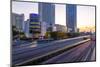 Traffic trail lights on major road near Beijing Zoo at dusk, Beijing-Frank Fell-Mounted Photographic Print