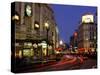 Traffic Trails and Theatre Signs at Night Near Piccadilly Circus, London, England-Lee Frost-Stretched Canvas