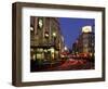 Traffic Trails and Theatre Signs at Night Near Piccadilly Circus, London, England-Lee Frost-Framed Photographic Print