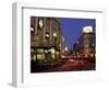 Traffic Trails and Theatre Signs at Night Near Piccadilly Circus, London, England-Lee Frost-Framed Photographic Print