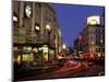 Traffic Trails and Theatre Signs at Night Near Piccadilly Circus, London, England-Lee Frost-Mounted Photographic Print
