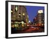 Traffic Trails and Theatre Signs at Night Near Piccadilly Circus, London, England-Lee Frost-Framed Photographic Print