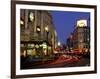 Traffic Trails and Theatre Signs at Night Near Piccadilly Circus, London, England-Lee Frost-Framed Photographic Print